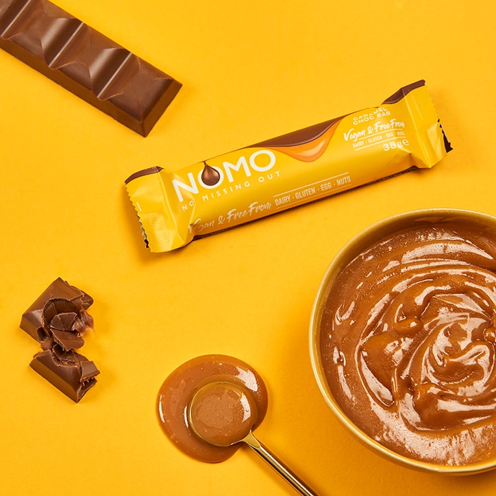 NOMO Free From Caramel Filled Choc Bar 38g